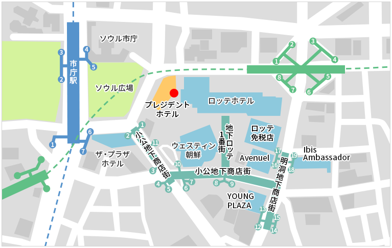 ソウル明洞（ミョンドン）オフィスMAP